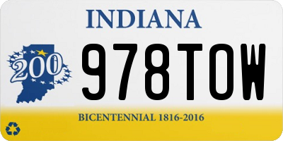 IN license plate 978TOW