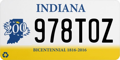 IN license plate 978TOZ