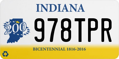 IN license plate 978TPR