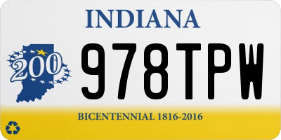 IN license plate 978TPW