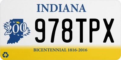 IN license plate 978TPX