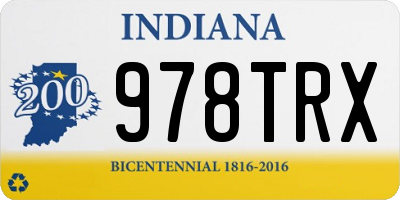 IN license plate 978TRX