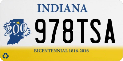 IN license plate 978TSA