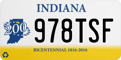 IN license plate 978TSF