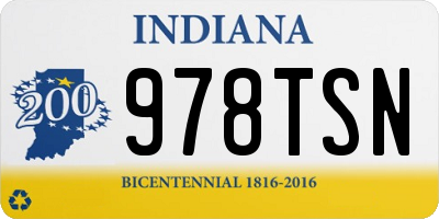 IN license plate 978TSN