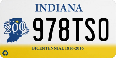 IN license plate 978TSO