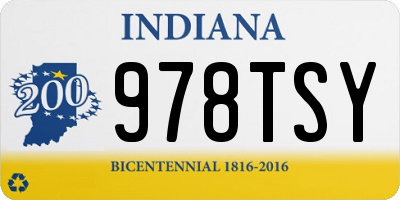 IN license plate 978TSY