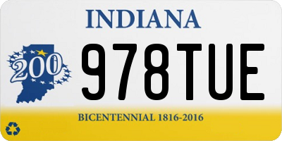IN license plate 978TUE