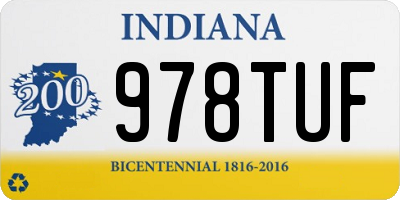IN license plate 978TUF