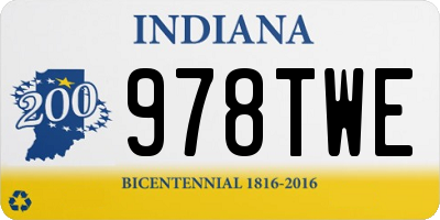 IN license plate 978TWE