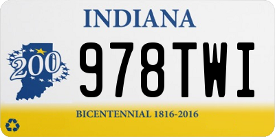 IN license plate 978TWI