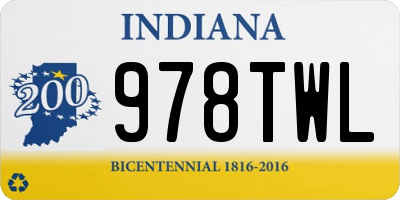 IN license plate 978TWL