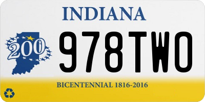 IN license plate 978TWO