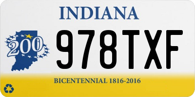 IN license plate 978TXF