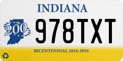 IN license plate 978TXT