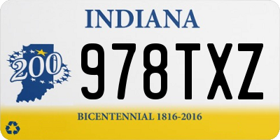 IN license plate 978TXZ