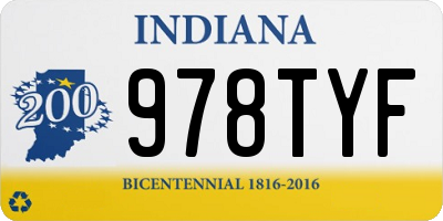 IN license plate 978TYF