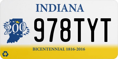 IN license plate 978TYT