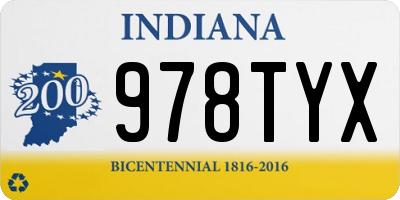 IN license plate 978TYX