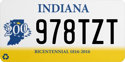 IN license plate 978TZT