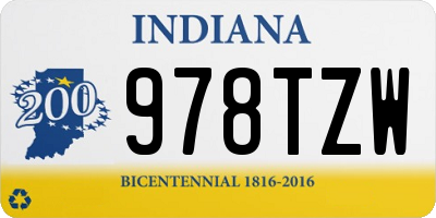 IN license plate 978TZW