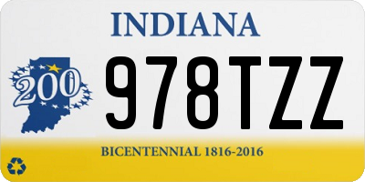 IN license plate 978TZZ