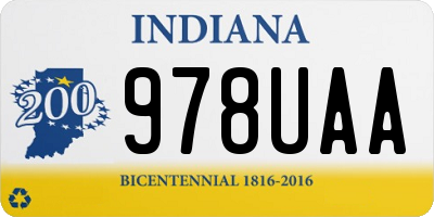 IN license plate 978UAA
