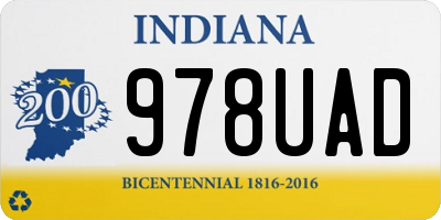 IN license plate 978UAD