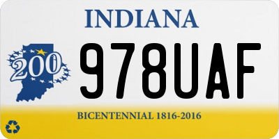 IN license plate 978UAF