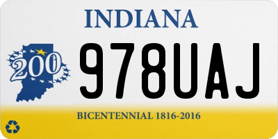 IN license plate 978UAJ