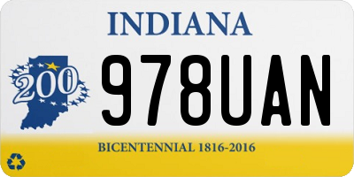 IN license plate 978UAN