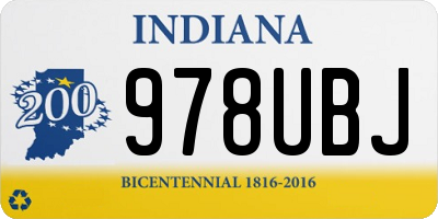 IN license plate 978UBJ