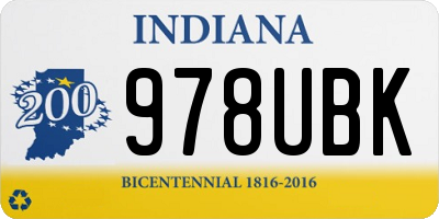 IN license plate 978UBK