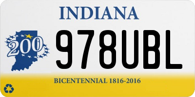 IN license plate 978UBL