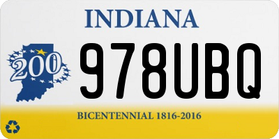 IN license plate 978UBQ