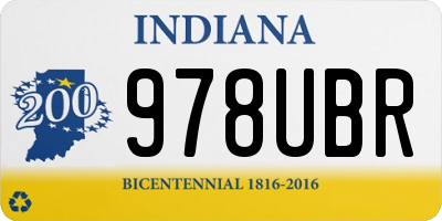 IN license plate 978UBR