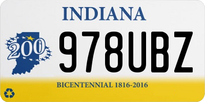IN license plate 978UBZ