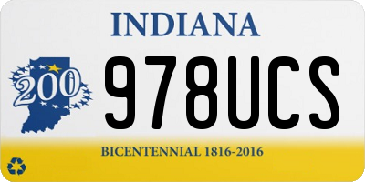 IN license plate 978UCS