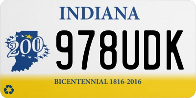 IN license plate 978UDK