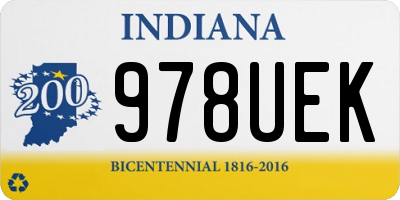 IN license plate 978UEK