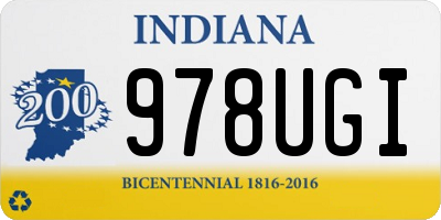 IN license plate 978UGI