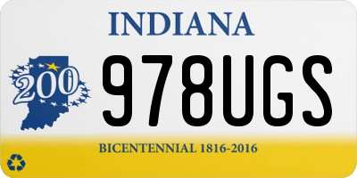 IN license plate 978UGS