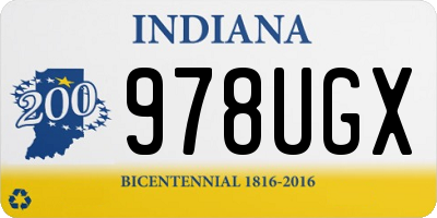 IN license plate 978UGX