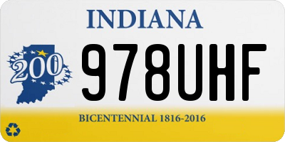 IN license plate 978UHF