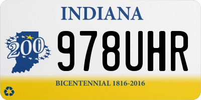 IN license plate 978UHR