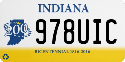 IN license plate 978UIC