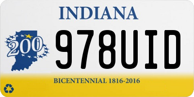IN license plate 978UID
