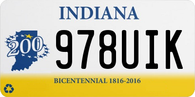 IN license plate 978UIK