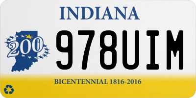 IN license plate 978UIM