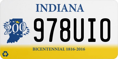 IN license plate 978UIO